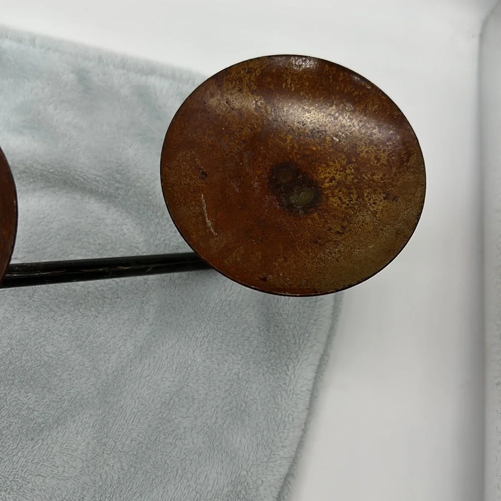 Wrought Iron Scroll Triple Pillar Candle Table-top Feature/Holder - Picture 8 of 15